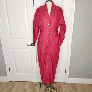 Vintage Howard Wolf Dress Jacket Western Cowgirl Duster Size 8 Red